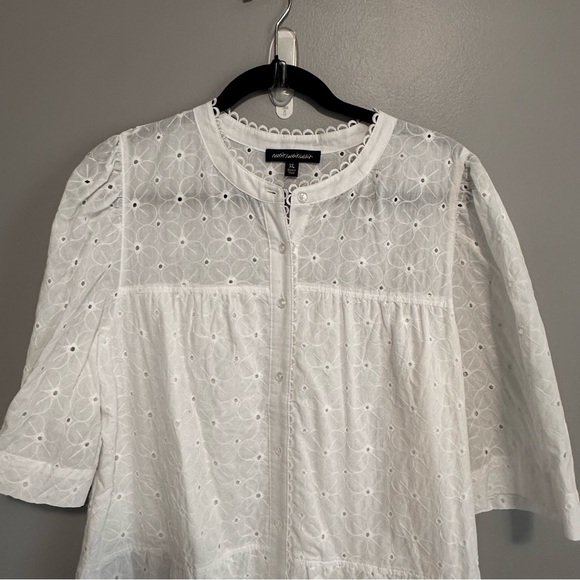 Rabbit Rabbit Rabbit White Eyelet Tiered Button Front Dress XL New - Picture 2 of 6